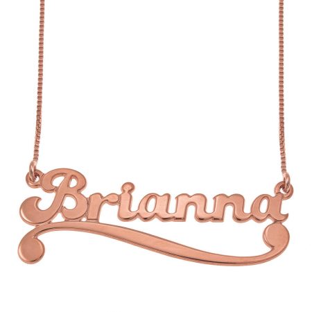 Brianna Name Necklace in 18K Rose Gold Plating