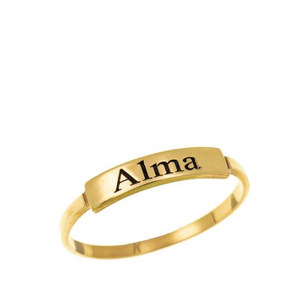 Stackable Name Ring in 18K Gold Plating