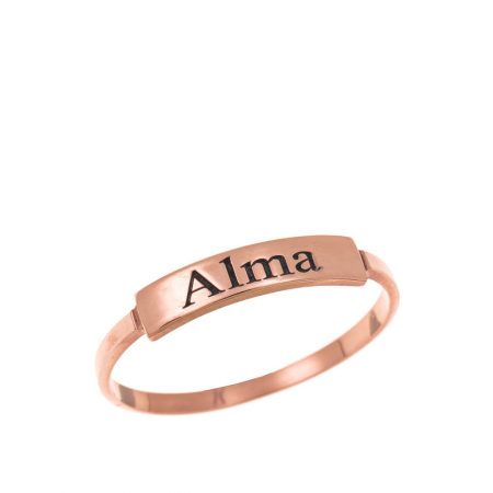 Stackable Name Ring in 18K Rose Gold Plating