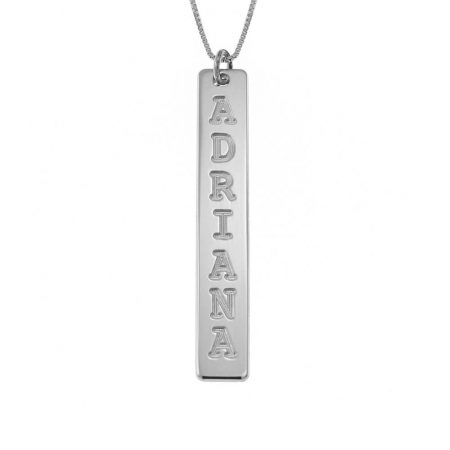 Vertical Bar Name Necklace in 925 Sterling Silver