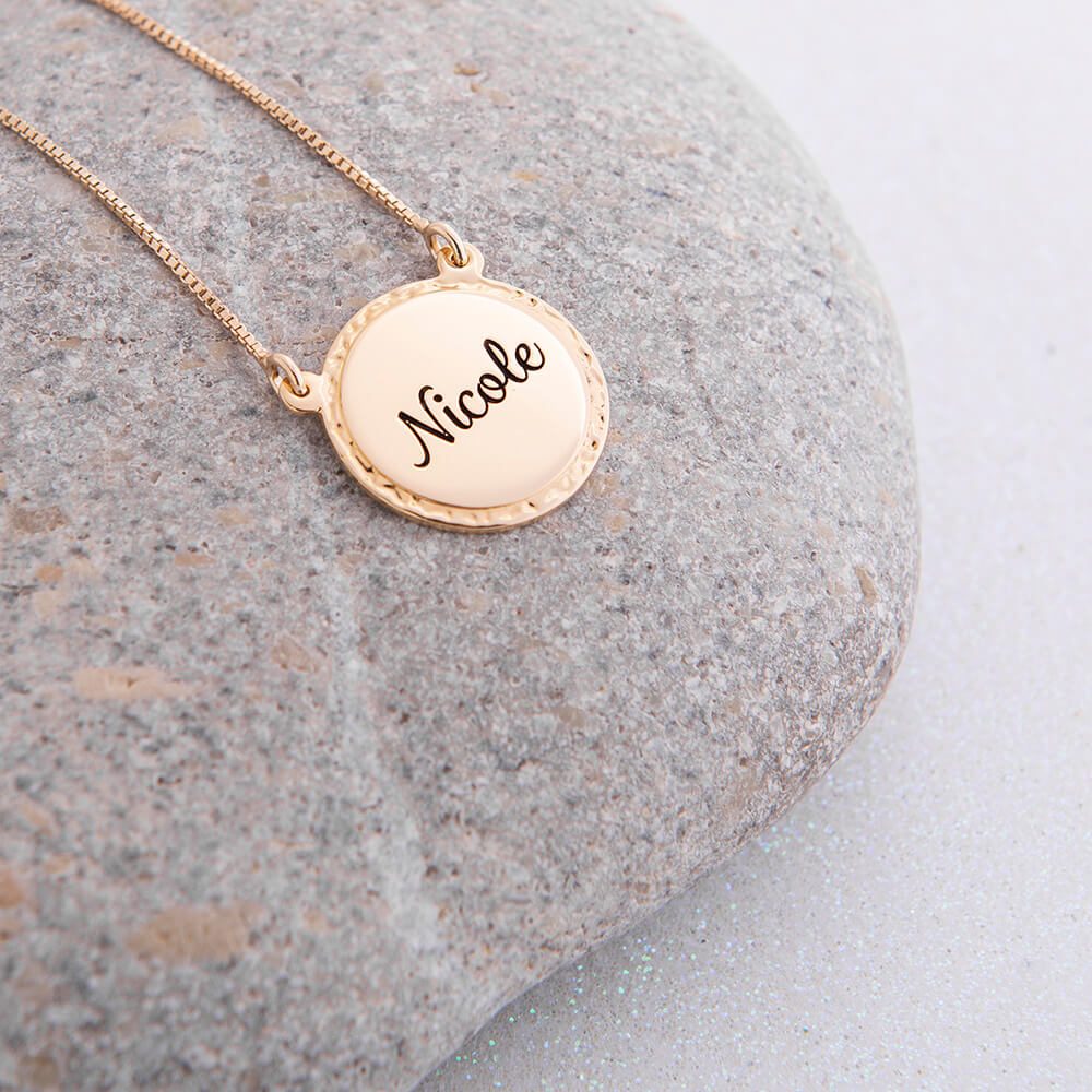 Engraved Name Disc Necklace-3