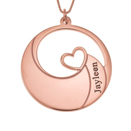 Circle of Love Necklace with Names in 18K Rose Gold Plating