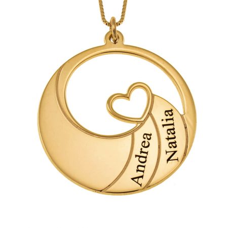 Two Names Spiral Necklace in 18K Gold Plating