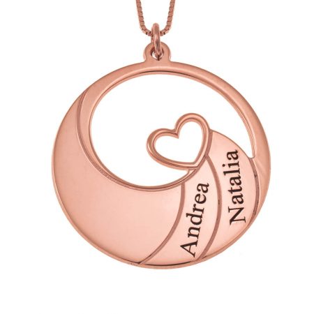 Two Names Spiral Necklace in 18K Rose Gold Plating