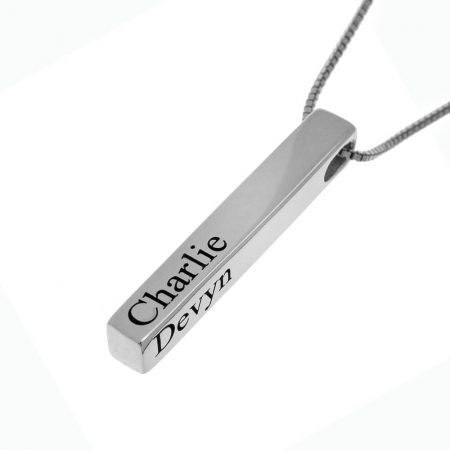 Personalized Vertical Bar Necklace-1 in 925 Sterling Silver