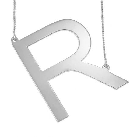 Big Initial Necklace in 925 Sterling Silver