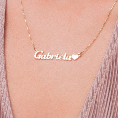 Classic Name Necklace With Heart-2