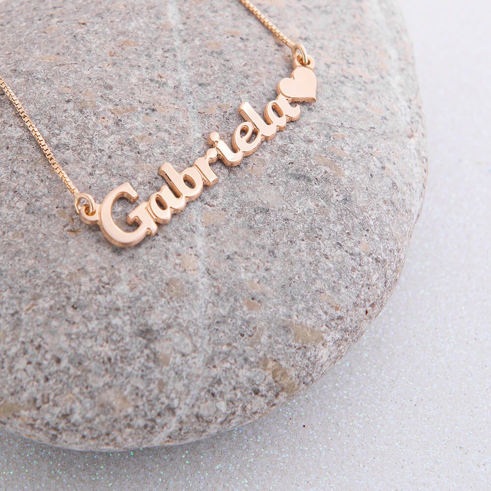 Classic Name Necklace With Heart-3