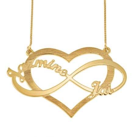Heart Infinity Necklace in 18K Gold Plating