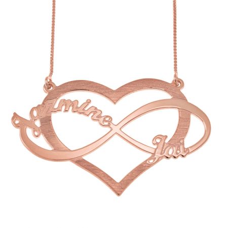 Heart Infinity Necklace in 18K Rose Gold Plating