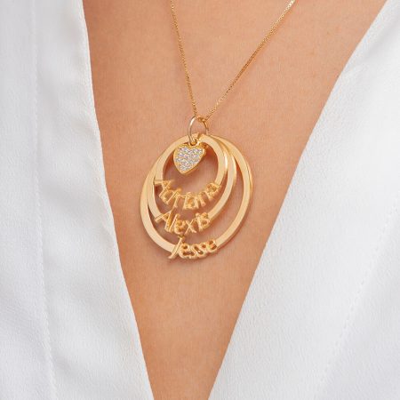 Layered Discs Necklace With Heart-2
