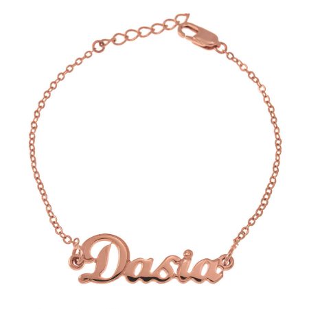 Dainty Name Bracelet in 18K Rose Gold Plating