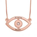 Personalized Evil Eye Two Names Necklace