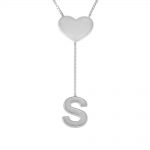 Personalized Falling Letter with Dainty Heart Necklace