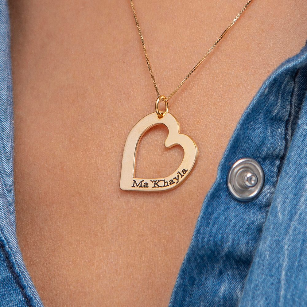 Personalized Heart Necklace With Name-2