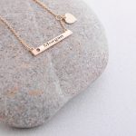 Engraved Bar Name Necklace With Heart 925-3