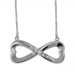 Double Heart Necklace Engraved