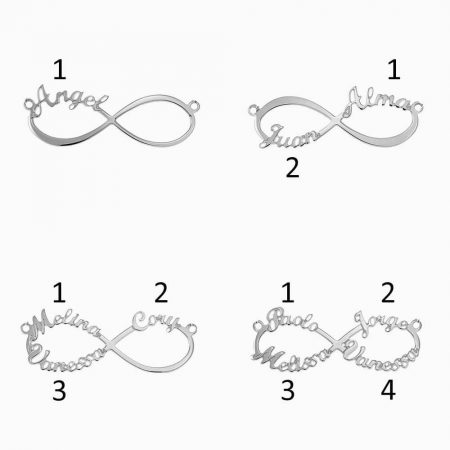Infinity Necklace with 4 Names-4