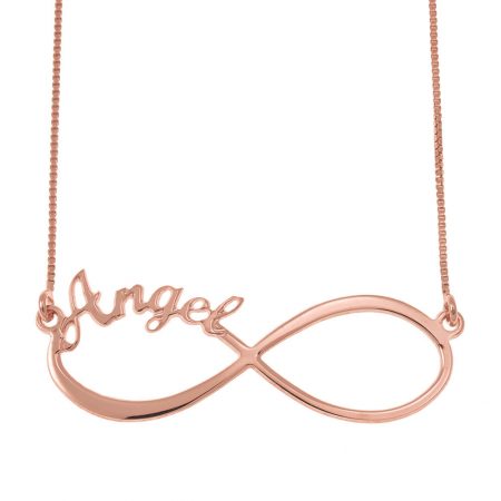 One Direction Infinity Necklace in 18K Rose Gold Plating