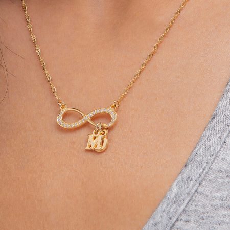 Infinity Necklace with Initial Charms-2