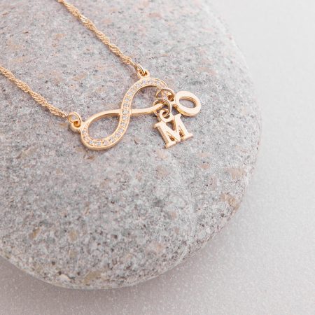 Infinity Necklace with Initial Charms-3
