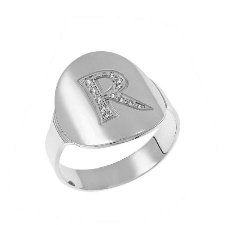 Inlay Signet Ring in 925 Sterling Silver
