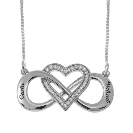 Infinity with Heart Necklace in 925 Sterling Silver