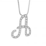 Big Initial Necklace with CZ