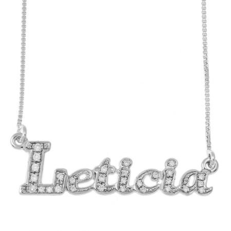 Name Necklace with CZ in 925 Sterling Silver