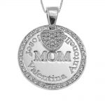 Mom Circle Necklace With Inlay Heart