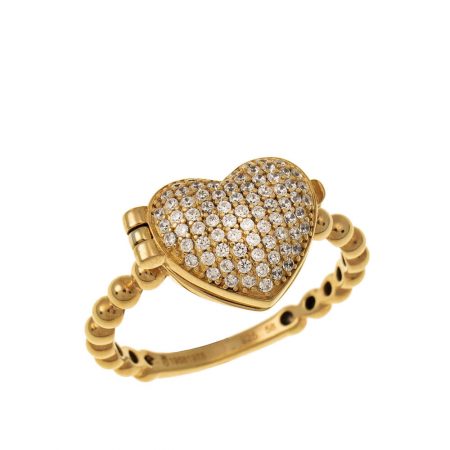 Locket Heart Ring-1 in 18K Gold Plating