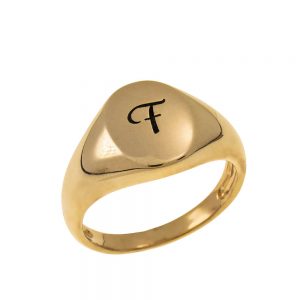 Initial Oval Signet Ring gold