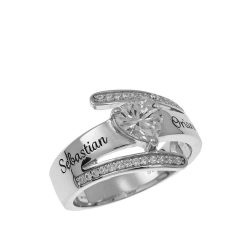 Inlay Two Names Ring
