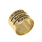 Mother's Engraved Three Names Ring