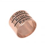 Mother's Engraved Three Names Ring