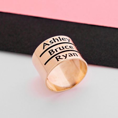 Mother's Engraved Three Names Ring-1