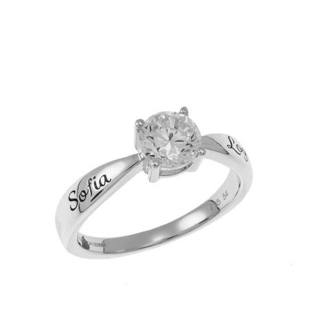 Personalized Solitaire Ring in 925 Sterling Silver