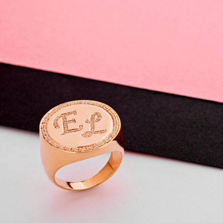 Personalized Two Initials Signet Ring-1