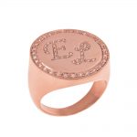 Personalized Two Initials Signet Ring