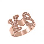 Two Initials Heart Ring