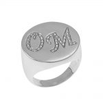 Two Initials Inlay Signet Ring