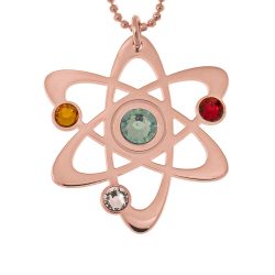 Atom Necklace with Birthstones