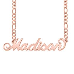 Personalized Carrie Name Necklace with Figaro Chain