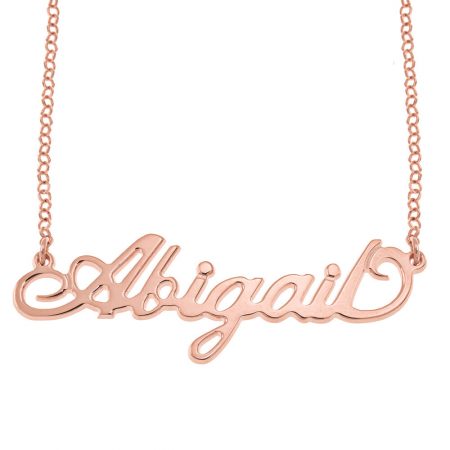 Carrie Rolo Name Necklace in 18K Rose Gold Plating