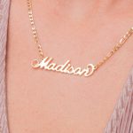 Personalized Carrie Name Necklace with Figaro Chain-2
