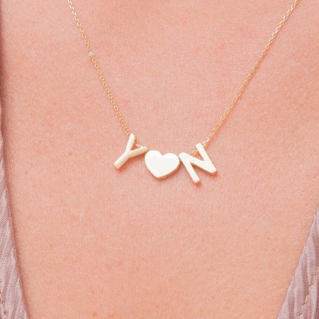 Heart and Initial Necklace-2