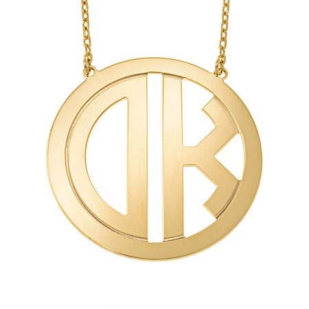 Circle Monogram Necklace in 18K Gold Plating