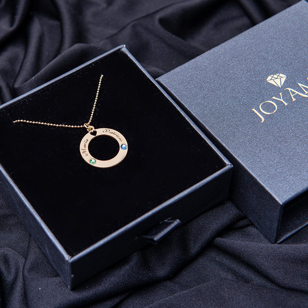 Circle of Love Necklace with Birthstones-3