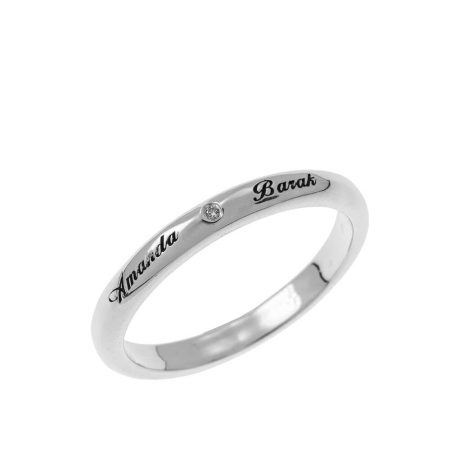 Classic Promise Ring with Engraving in 925 Sterling Silver
