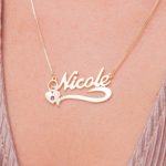 Name Necklace With Heart and Birthstone-2